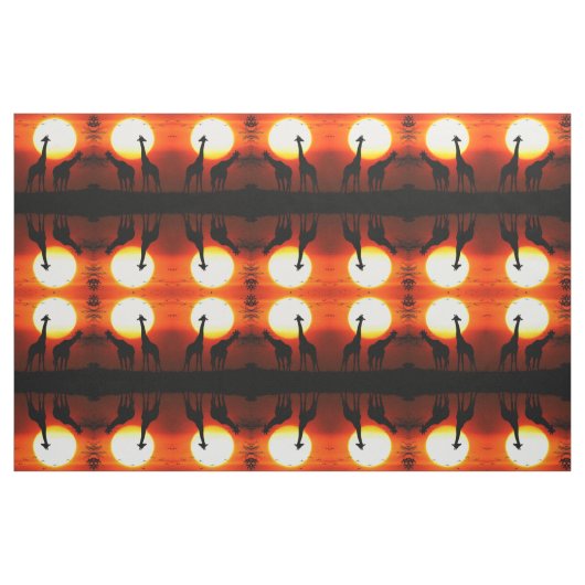 Giraffes en soennitische Afrika Stof (Fat Quarter)