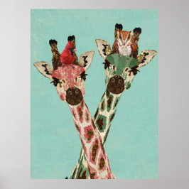 GIRAFFES EN VERKOPERS POSTER