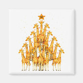 Giraffes Forming Christmas Tree Lights Star Safari Magneet (Voorkant)