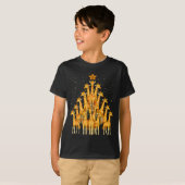 Giraffes Forming Christmas Tree Lights Star Safari T-shirt (Voorkant volledig)