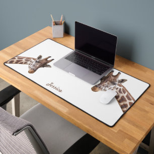 Giraffes Fotoontwerp Gepersonaliseerde naam Bureaumat