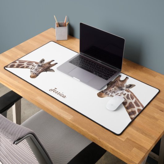 Giraffes Fotoontwerp Gepersonaliseerde naam Bureaumat (Kantoor 2)