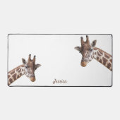 Giraffes Fotoontwerp Gepersonaliseerde naam Bureaumat (Voorkant)