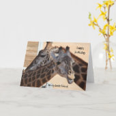 Giraffes Gelukkige Verjaardag Beste Vriend, leeg v Kaart (Gele Bloem)