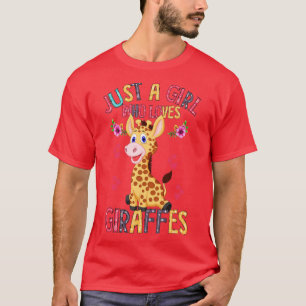 Giraffes gewoon een meisje dat van Giraffe houdt T-shirt
