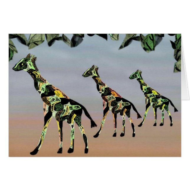 Giraffes - gezins - Habitatkaarten (Voorkant Horizontaal)
