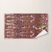 Giraffes Giraffe Bloemen Rustiek Bruin Safari Chic Bad Handdoek (Handdoek)