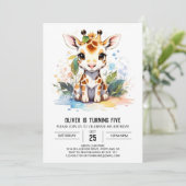 Giraffe's grillige Safari Verjaardag Kaart (Staand voorkant)