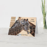 Giraffes Happy Birthday Best Friend, blanco binnen Kaart<br><div class="desc">Giraffes Happy Birthday Best Friend,  blanco binnenin</div>