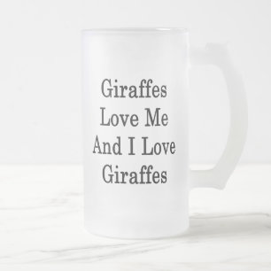 Giraffes houden van mij en ik hou van Giraffes Matglas Bierpul