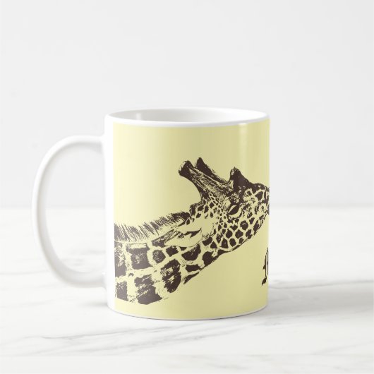 Giraffes Illustratie Bord Gele Mok (Links)