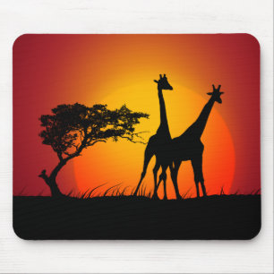 Giraffes in Afrikaanse mousepad Muismat