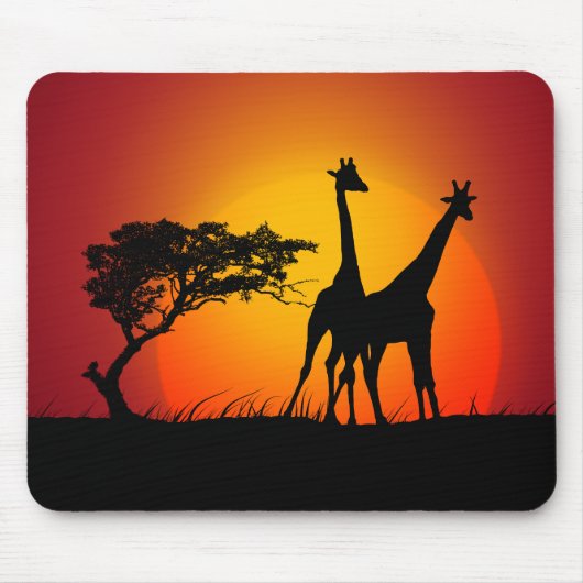 Giraffes in Afrikaanse mousepad Muismat (Voorkant)
