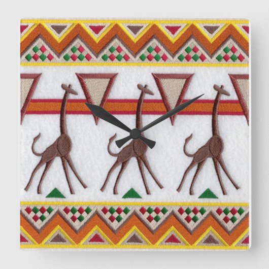 Giraffes in de Afrikaanse wandklok (Voorkant)