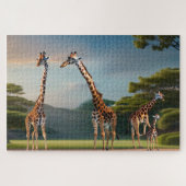 Giraffes in de bomen legpuzzel (Horizontaal)