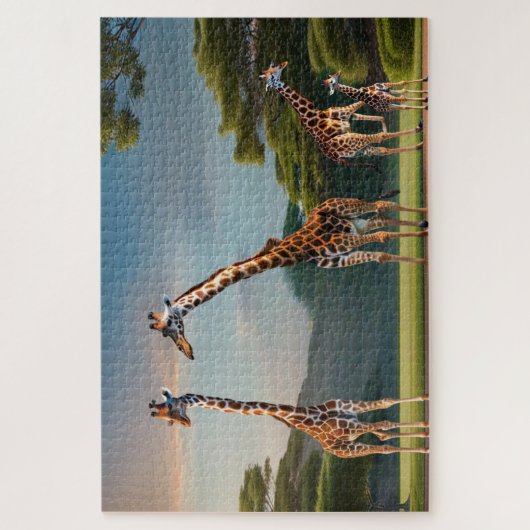 Giraffes in de bomen legpuzzel (Verticaal)