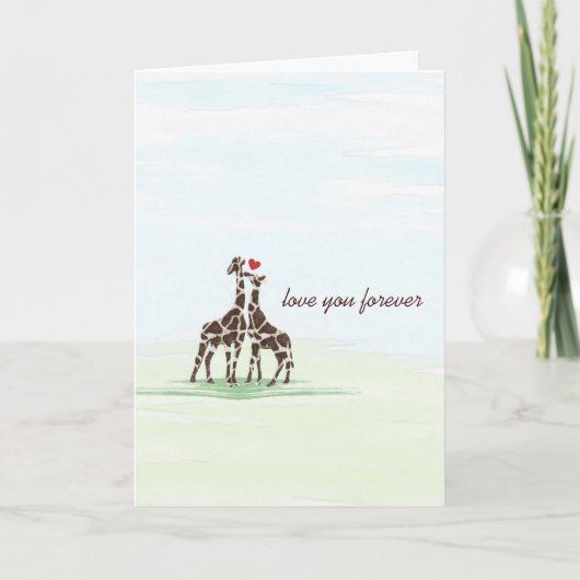 Giraffes in de Kaart van Valentijn van de Liefde (Voorkant)