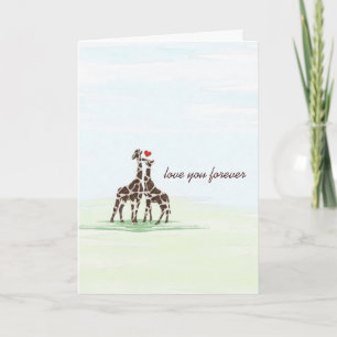 Giraffes in de Kaart van Valentijn van de Liefde