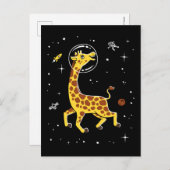 Giraffes in de ruimte briefkaart (Voorkant / Achterkant)