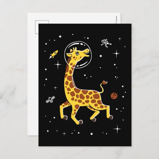 Giraffes in de ruimte briefkaart (Voorkant / Achterkant)