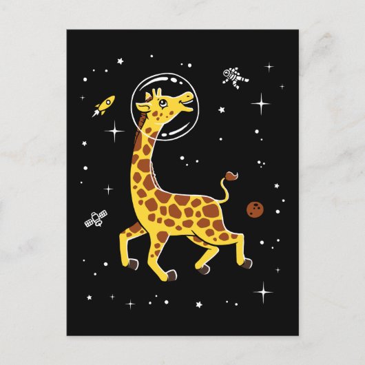 Giraffes in de ruimte briefkaart (Voorkant)