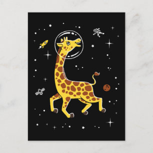 Giraffes in de ruimte briefkaart