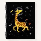 Giraffes in de ruimte notitieboek (Voorkant)