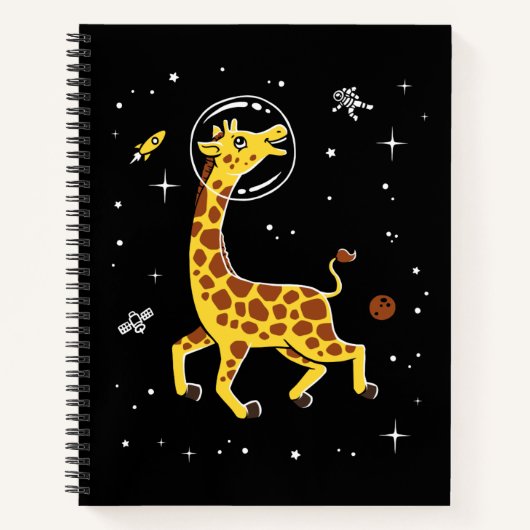 Giraffes in de ruimte notitieboek (Voorkant)