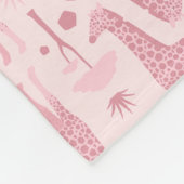 Giraffes in de Savannah in Roze Fleece Deken (Hoek)
