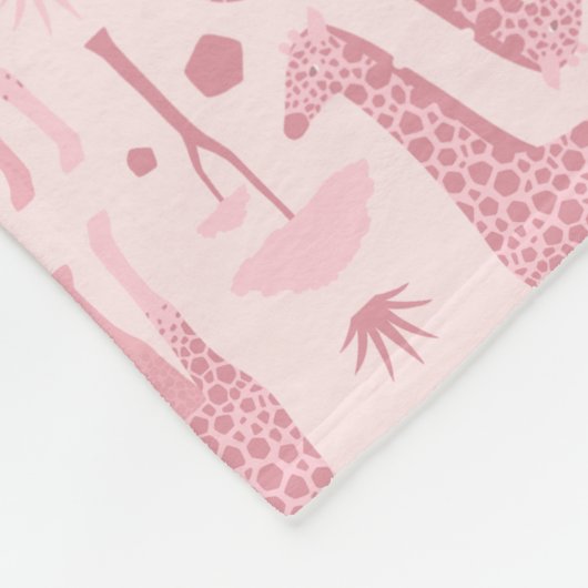 Giraffes in de Savannah in Roze Fleece Deken (Hoek)
