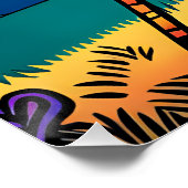 Giraffes in de savanne onder de avondzon perfect poster (Hoek)