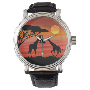 Giraffes in de Serengeti Horloge