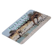 Giraffes in de waterkooi magneet (Linkerzijde)