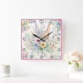 Giraffes in een kleurrijk Afrikaans landschap Vierkante Klok (Huis)