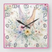 Giraffes in een kleurrijk Afrikaans landschap Vierkante Klok (Voorkant)