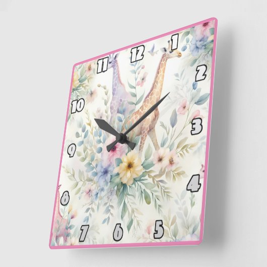 Giraffes in een kleurrijk Afrikaans landschap Vierkante Klok (Hoek)