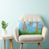 Giraffes in Grass met Clouds Lumbar Pillow Kussen (Stoel)
