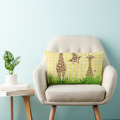 Giraffes in Grass met Daisies Kussen (Stoel)