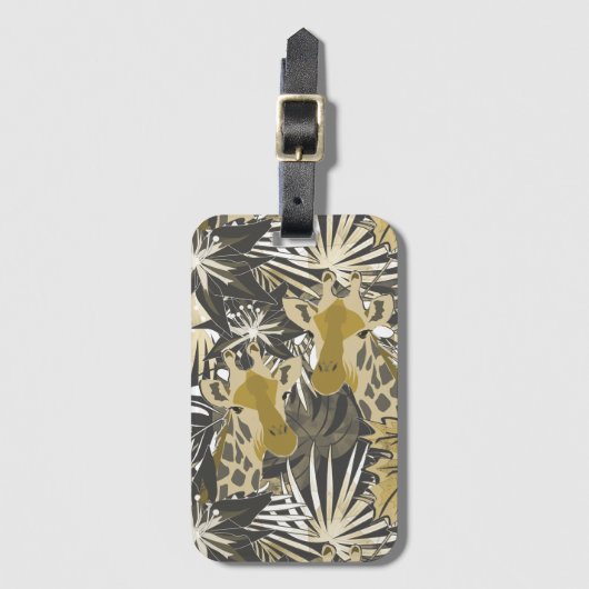 Giraffes in het nachtbos. bagagelabel (Voorkant (verticaal))