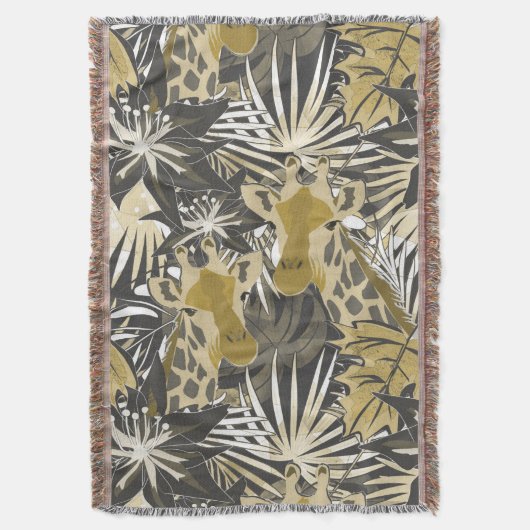 Giraffes in het nachtbos. deken (Voorkant Verticaal)