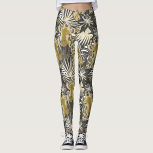 Giraffes in het nachtbos. leggings