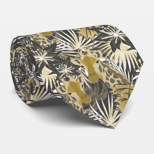 Giraffes in het nachtbos. stropdas (Opgerold)