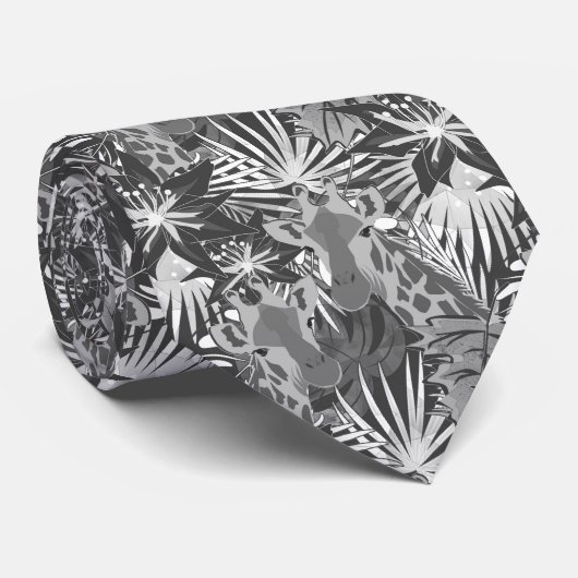 Giraffes in het nachtbos. stropdas (Opgerold)