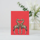 Giraffes in liefde briefkaart (Staand voorkant)