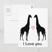 Giraffes in liefde briefkaart (Voorkant / Achterkant)