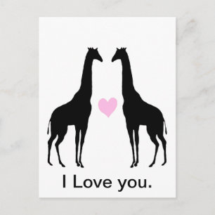 Giraffes in liefde briefkaart