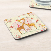 Giraffes in liefde drankjes onderzetter (Linkerzijde)