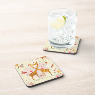 Giraffes in liefde drankjes onderzetter