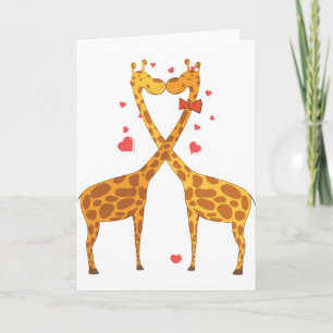 Giraffes in liefde feestdagen kaart