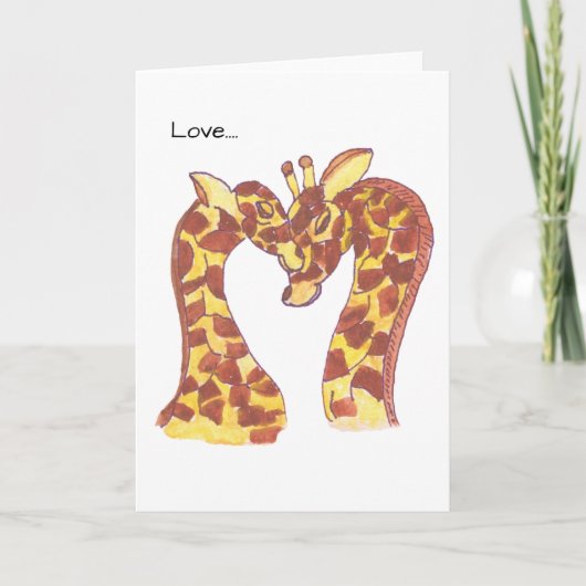 Giraffes in liefde kaart (Voorkant)